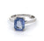 Mid Century French 2.96 Carats Sapphire Platinum Solitaire Ring