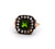 Antique Inspired Peridot Silver 14 Karat Yellow Gold Ring