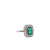 Art Deco Inspired 0.77 Carat Emerald Diamond Platinum Ring