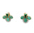 Vintage Turquoise Diamond 18 Karat Yellow Gold Stud Earrings