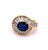 Vintage GIA 2.67 Carats Australian Sapphire Diamond 18 Karat Yellow Gold Swirl Cocktail Ring