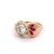Retro Old European Cut Diamond Ruby 14 Karat Yellow Gold Ring