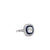 Art Deco Inspired 0.99 Carat Old Mine Cut Diamond Sapphire Platinum Target Ring