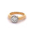 Vintage Paris France GIA 1.23 Carats Round Brilliant Cut Diamond 14k Gold Bezel Set Ring