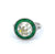 Art Deco Inspired 2.51 Carats Old European Cut Diamond Emerald 14k White Gold Target Ring