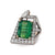 Vintage 12.86 Carats Green Tourmaline Diamond 14k Two Tone Gold Cocktail Ring