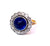 Mid Century GIA Ceylon Sapphire Diamond 18 Karat Gold Cluster Ring