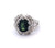 Mid Century French 1.99 Carats Green Sapphire Diamond Platinum Ring