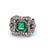 Art Deco Emerald Diamond Platinum Cocktail Ring