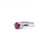 Retro Inspired 0.58 Carat Oval Ruby Baguette Diamond Platinum Engagement Ring