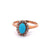 Victorian Turquoise Diamond 14k Rose Gold Cluster Ring