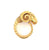 Mid Century Etruscan Style 18 Karat Yellow Gold Ram Head Ring