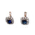 Edwardian Sapphire Diamond Platinum 18k Gold Cluster Earrings