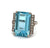 Mid Century 21.47 Carats Aquamarine Diamond Platinum Cocktail Ring