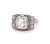 Art Deco GIA 3.56 Carats Old Mine Cut Diamond 18k White Gold Ring
