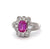 Vintage Pink Sapphire Diamond 18k White Gold Cluster Ring