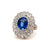 Antique French CGL 4.25 Carats Sri Lanka No Heat Sapphire Platinum Gold Cluster Ring