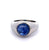 Vintage 4.30 Carats Sapphire Platinum Solitaire Bezel Set Ring
