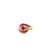 Vintage French Ruby Diamond 18 Karat Yellow Gold Bypass Ring