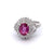 Vintage 1.88 Carats Pink Sapphire Diamond Platinum Cluster Ring