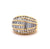 Vintage Italian Diamond 18k Yellow Gold Dome Ring