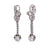 Mid Century Diamond 14k White Gold Drop Earrings