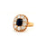 Edwardian Sapphire Diamond 18 Karat Yellow Gold Cluster Ring