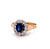 Edwardian Sapphire Diamond 18k Rose Gold Cluster Ring