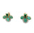 Vintage Turquoise Diamond 18 Karat Yellow Gold Stud Earrings