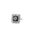 Art Deco Inspired Diamond Onyx Platinum Engagement Ring