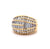 Vintage Italian Diamond 18k Yellow Gold Dome Ring