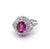 Vintage 1.88 Carats Pink Sapphire Diamond Platinum Cluster Ring