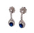 Art Deco Inspired Sapphire Diamond 18k White Gold Dangle Earrings