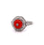 Art Deco Inspired Coral Diamond Platinum Ring