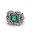 Art Deco Emerald Diamond Platinum Cocktail Ring