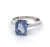 Mid Century French 2.96 Carats Sapphire Platinum Solitaire Ring