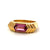Vintage Bvlgari Pink Tourmaline 18 Karat Yellow Gold Solitaire Ring
