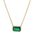 Emerald 18k Yellow Gold Bezel Set Chain Necklace