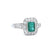 Art Deco Inspired 0. 70 Carat Emerald Diamond Platinum Ring