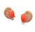 Mid Century Seaman Schepps Coral Diamond 14 Karat Yellow Gold Ear Clip Earrings