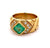 Vintage GIA Colombian Emerald Diamond 18 Karat Yellow Gold Band Ring