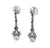 Art Deco Inspired Diamond Sapphire Platinum Earrings