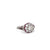 Art Deco Inspired 0.52 Carat Brilliant Cut Diamond Ruby Platinum Flower Filigree Ring