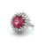 Mid Century 5.08 Carats Pink Tourmaline Diamond 18k White Gold Cocktail Ring