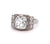 Art Deco GIA 3.56 Carats Old Mine Cut Diamond 18k White Gold Ring