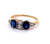 Edwardian Sapphire Diamond 14k Yellow Gold Platinum Ring