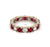 Mid Century Ruby Diamond 18k White Gold Eternity Band
