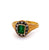 Victorian Emerald Diamond 18k Yellow Gold Ring