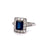 Art Deco Inspired 1.84 Carats Sapphire Diamond Platinum Cluster Ring