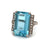 Mid Century 21.47 Carats Aquamarine Diamond Platinum Cocktail Ring